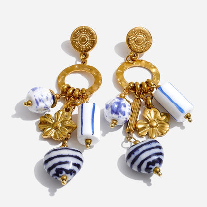 Blue Bloom Talisman Earrings - Voisson