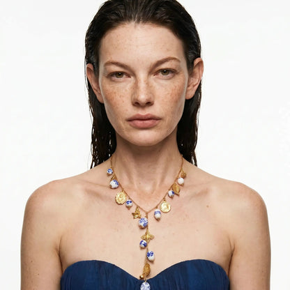 Blue Bloom Talisman Necklace - Voisson