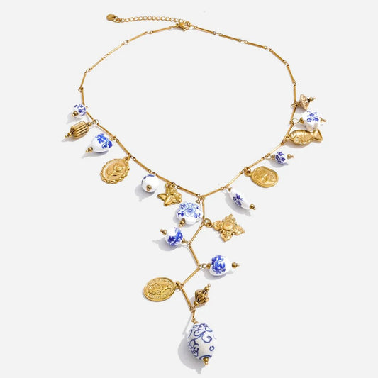 Blue Bloom Talisman Necklace - Voisson