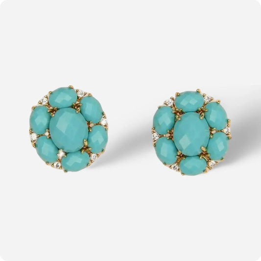Blue Burst Turquoise Earrings - Voisson
