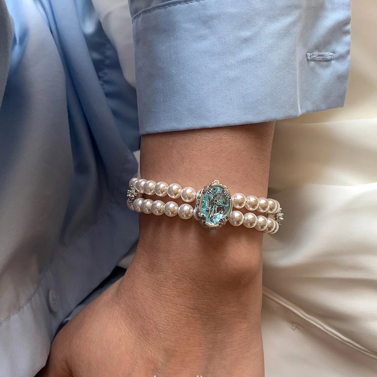 Blue Mirage Pearl Bracelet - Voisson