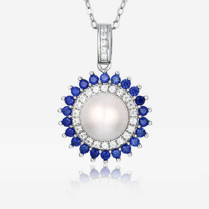 Blue Orbit Pearl Necklace - Voisson
