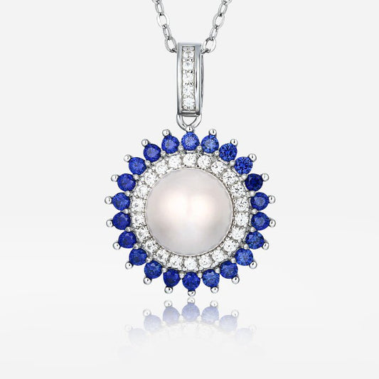 Blue Orbit Pearl Necklace - Voisson
