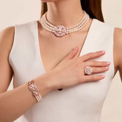 Blush Bloom Pearl Bracelet - Voisson