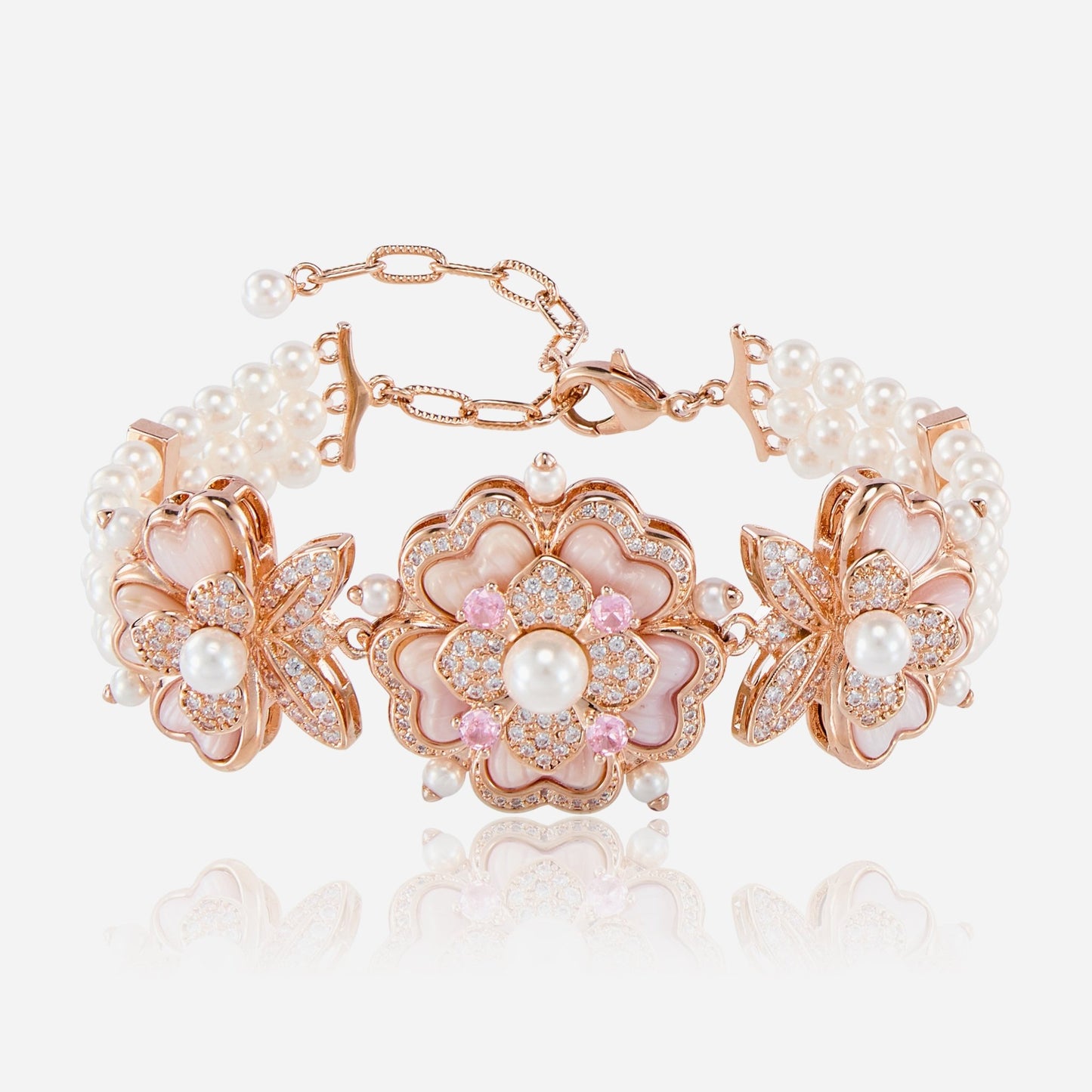 Blush Bloom Pearl Bracelet - Voisson