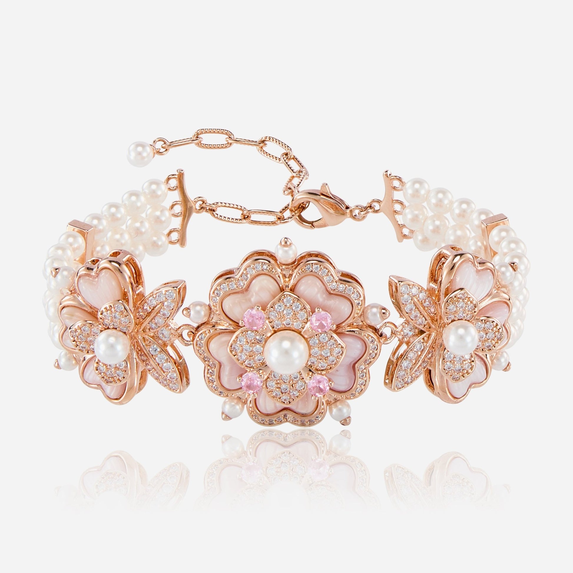 Blush Bloom Pearl Bracelet - Voisson