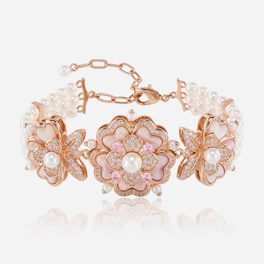 Blush Bloom Pearl Bracelet - Voisson