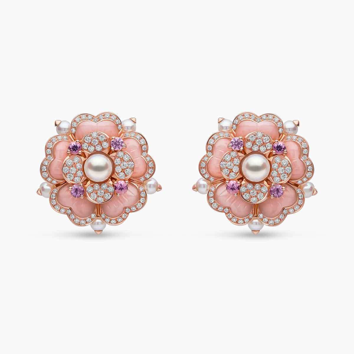 Blush Bloom Pearl Earrings - Voisson