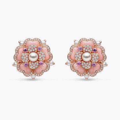 Blush Bloom Pearl Earrings - Voisson