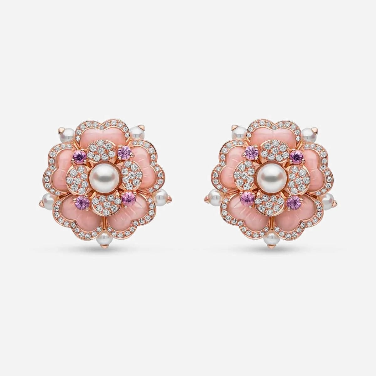 Blush Bloom Pearl Earrings - Voisson