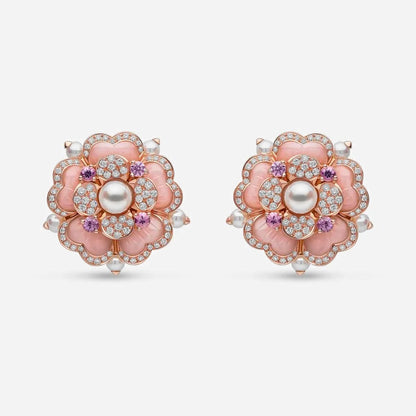 Blush Bloom Pearl Earrings - Voisson