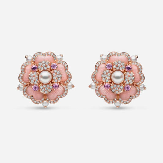 Blush Bloom Pearl Earrings - Voisson