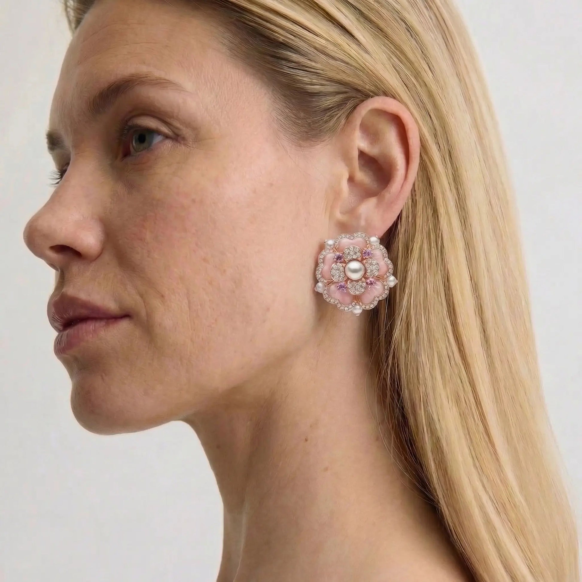 Blush Bloom Pearl Earrings - Voisson