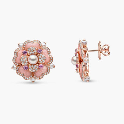 Blush Bloom Pearl Earrings - Voisson