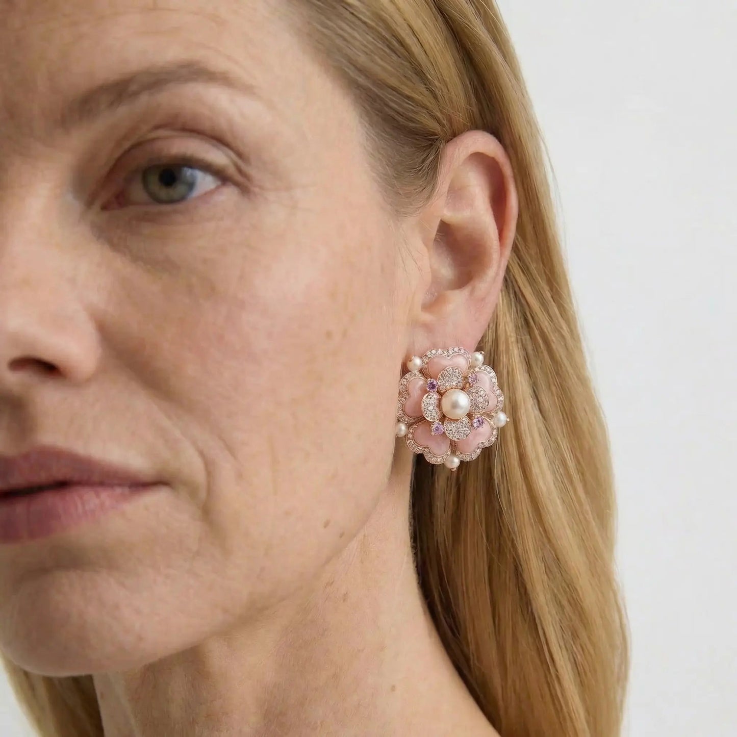 Blush Bloom Pearl Earrings - Voisson