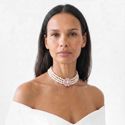 Blush Bloom Pearl Necklace - Voisson