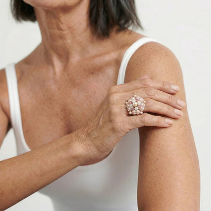 Blush Bloom Pearl Ring - Voisson