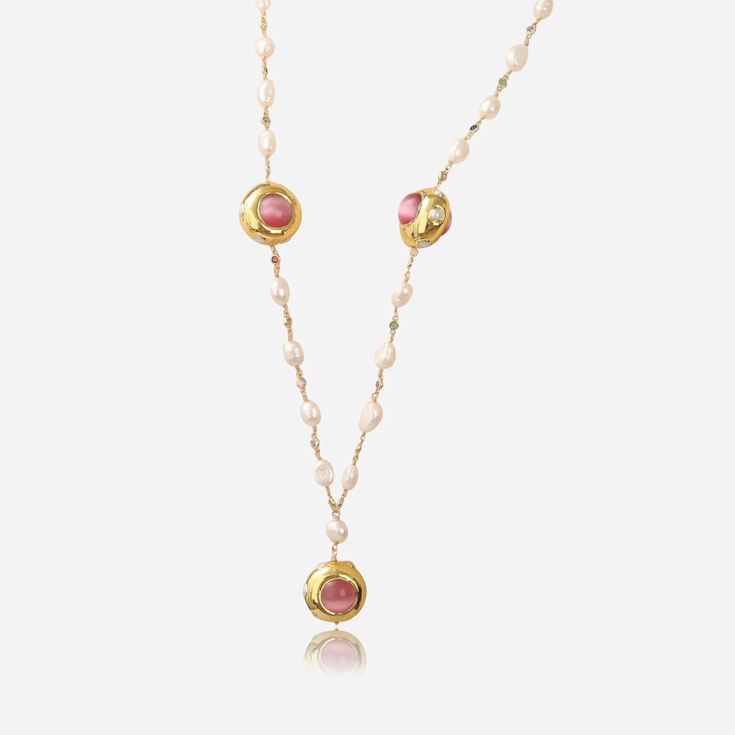 Blush Orbit Pearl Necklace - Voisson