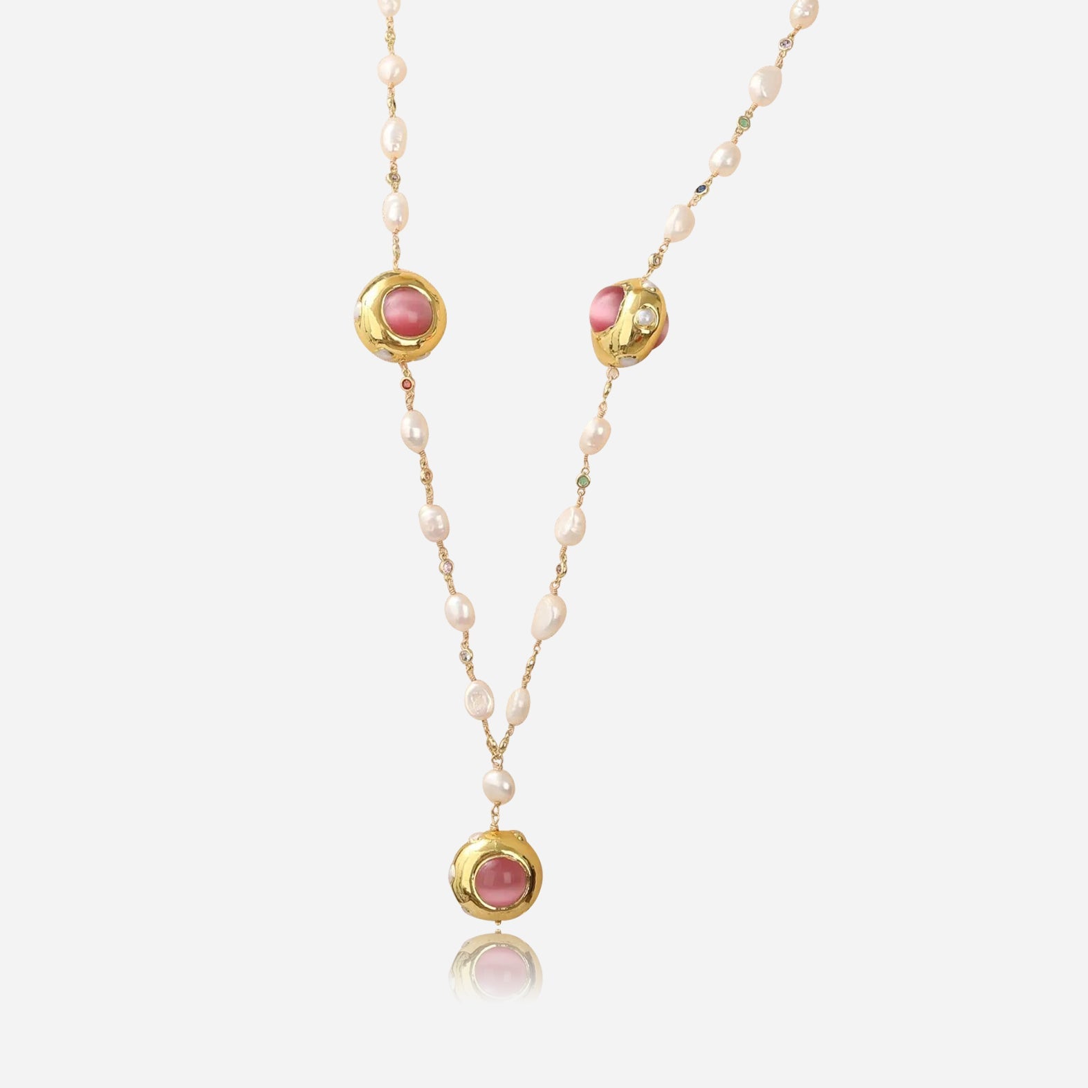 Blush Orbit Pearl Necklace - Voisson