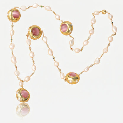 Blush Orbit Pearl Necklace - Voisson