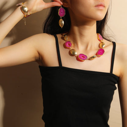 Blush Verve Statement Earrings - Voisson
