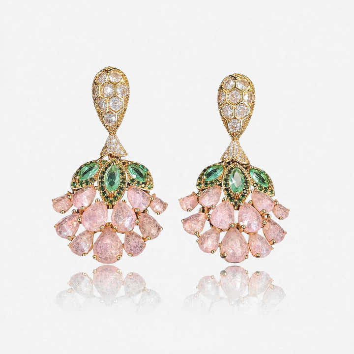 Blush Vine Drop Earrings - Voisson