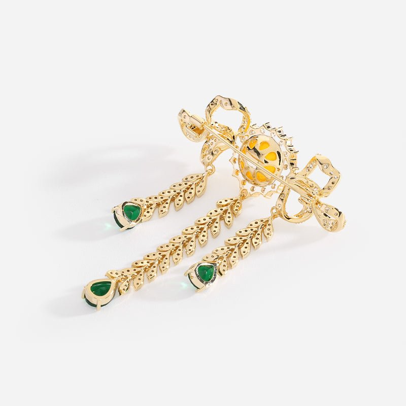 Bowfall Crystal Brooch - Voisson