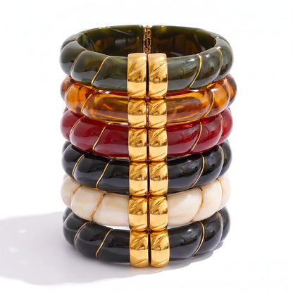 Braided Resin Cuff Bracelet - Voisson