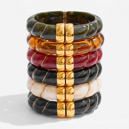 Braided Resin Cuff Bracelet - Voisson