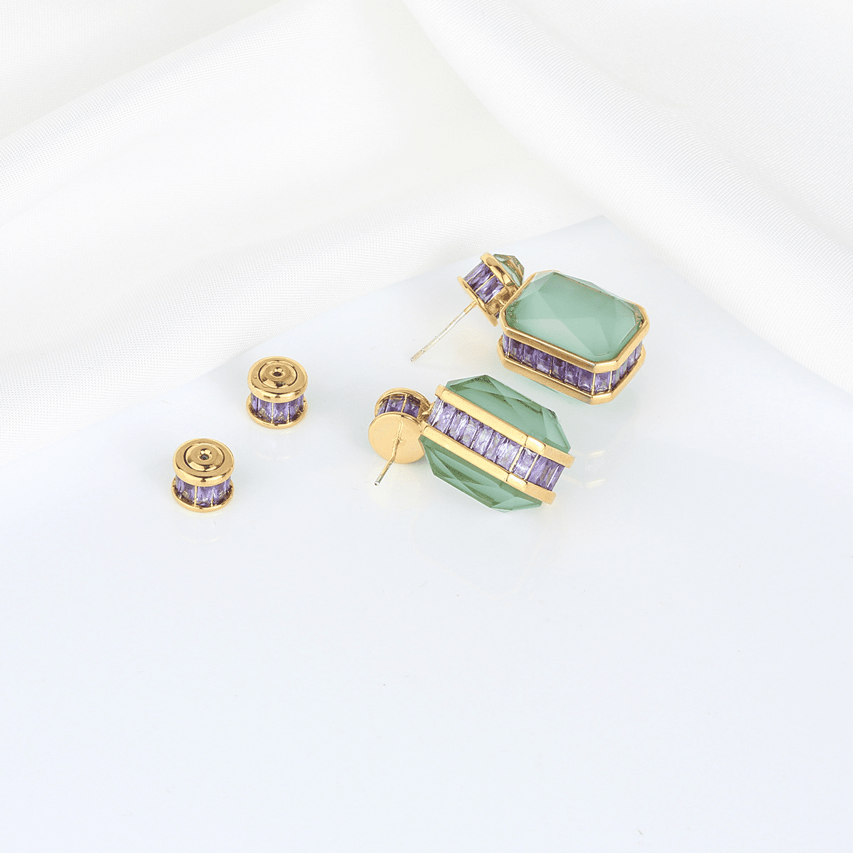 Celadon Aura Statement Earrings - Voisson