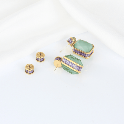 Celadon Aura Statement Earrings - Voisson