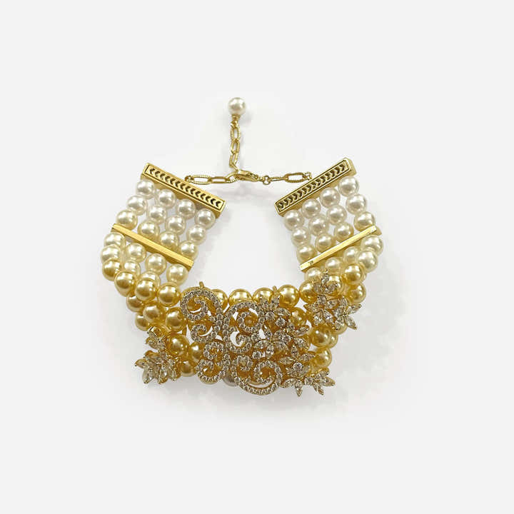 Champagne Gala Pearl Bracelet - Voisson