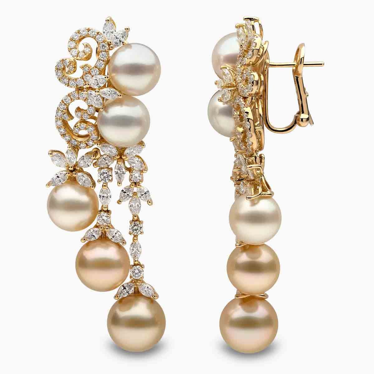 Champagne Gala Pearl Earrings - Voisson