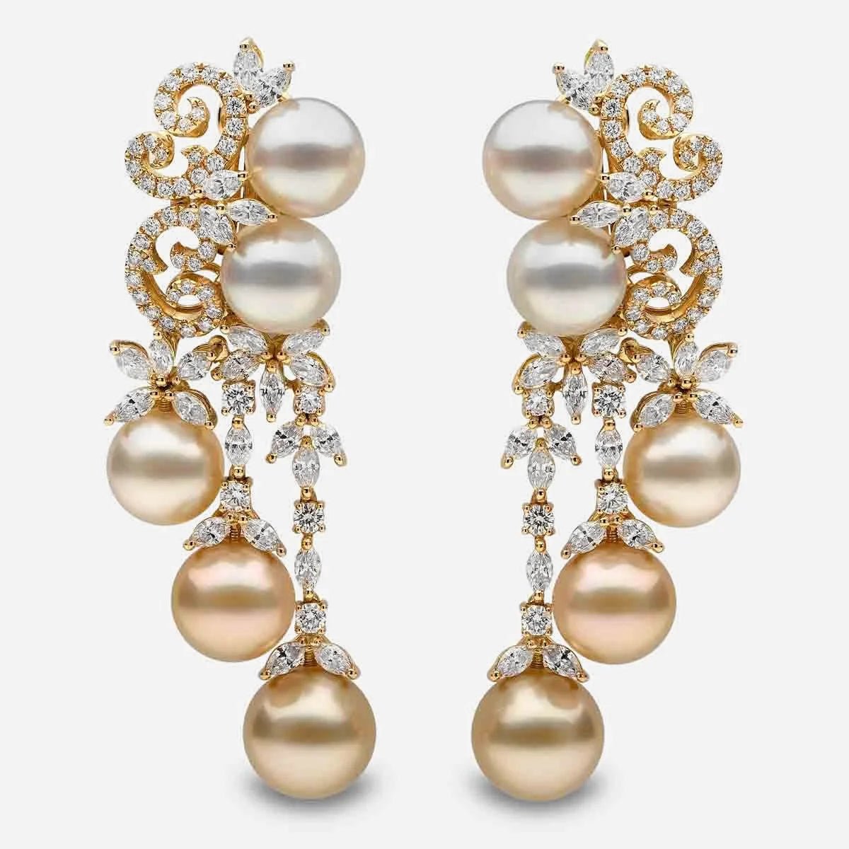 Champagne Gala Pearl Earrings - Voisson