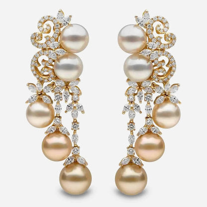 Champagne Gala Pearl Earrings - Voisson