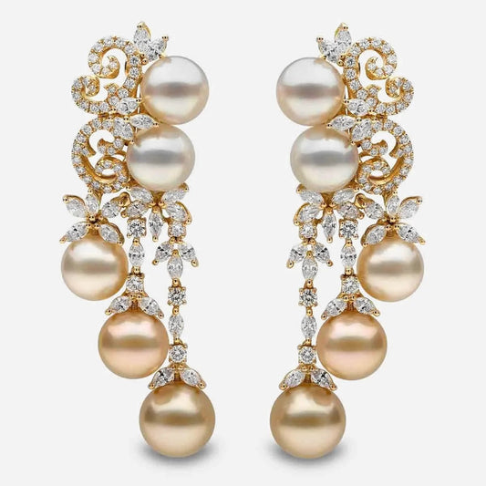Champagne Gala Pearl Earrings - Voisson
