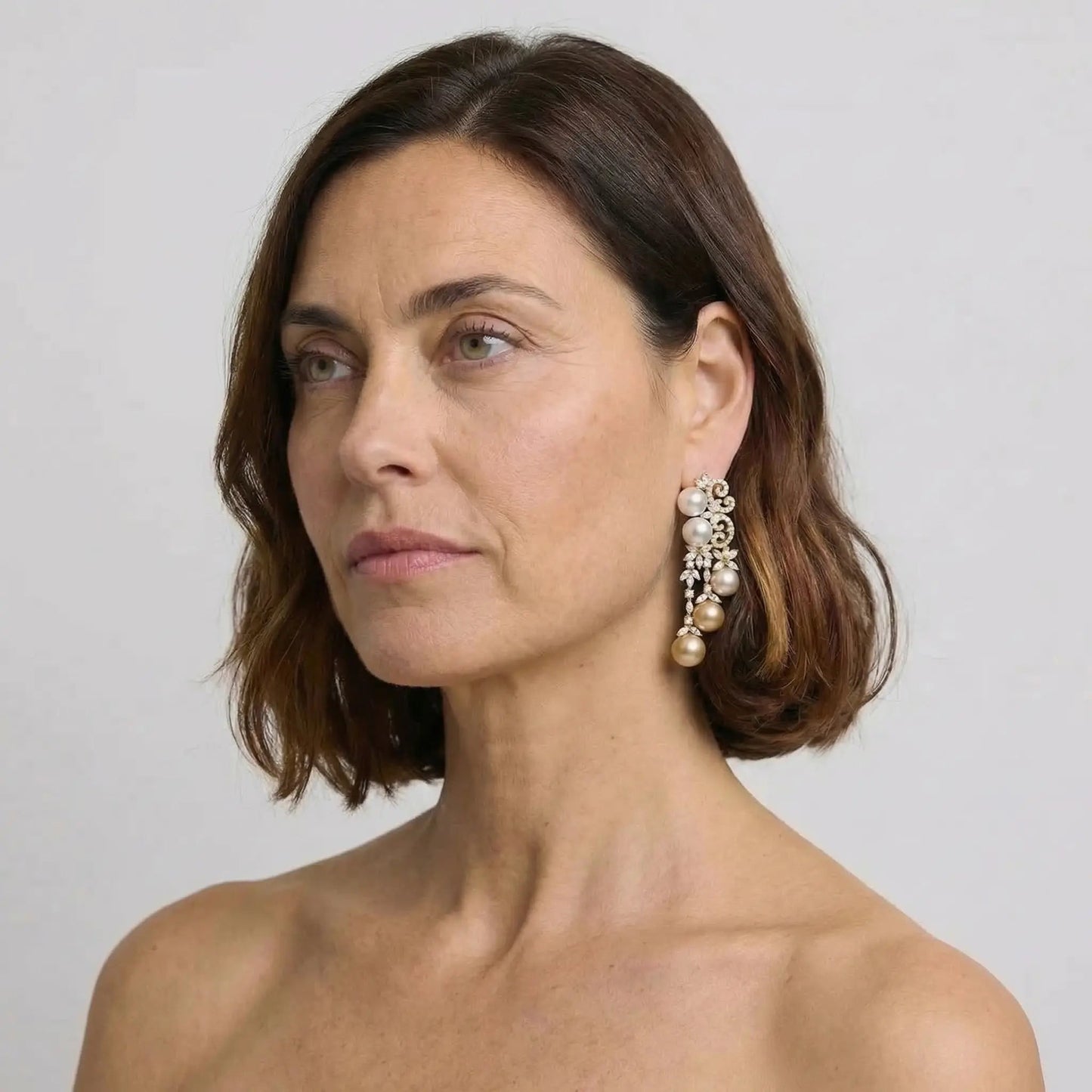 Champagne Gala Pearl Earrings - Voisson
