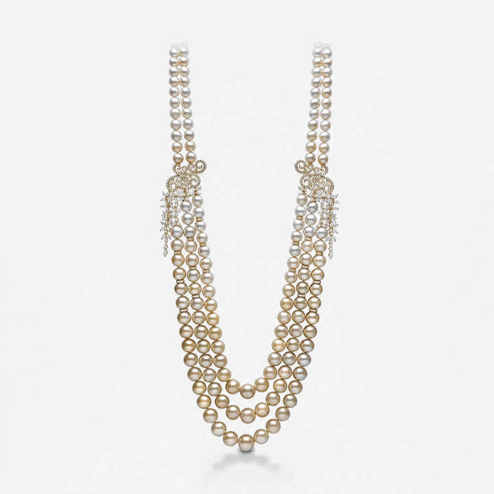 Champagne Gala Pearl Necklace - Voisson