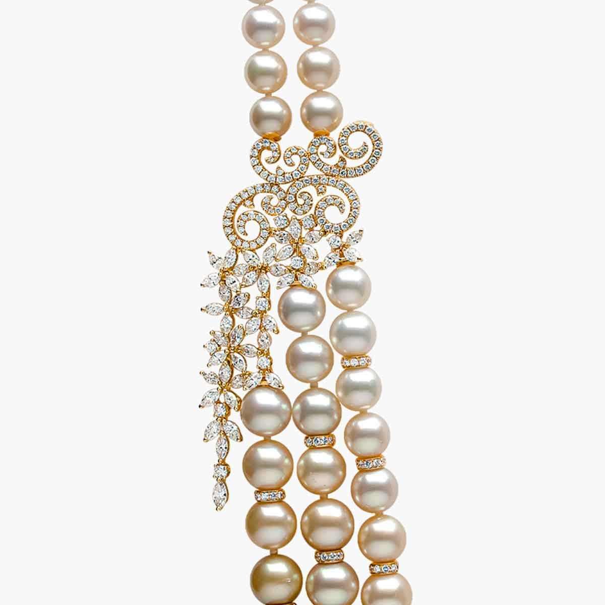 Champagne Gala Pearl Necklace - Voisson