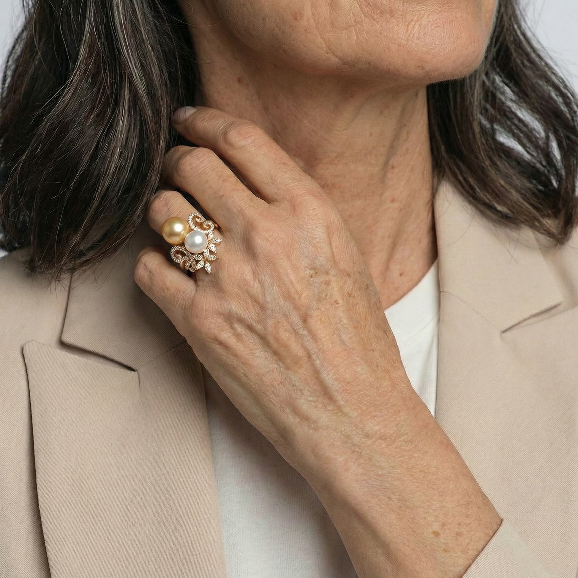 Champagne Gala Pearl Ring - Voisson