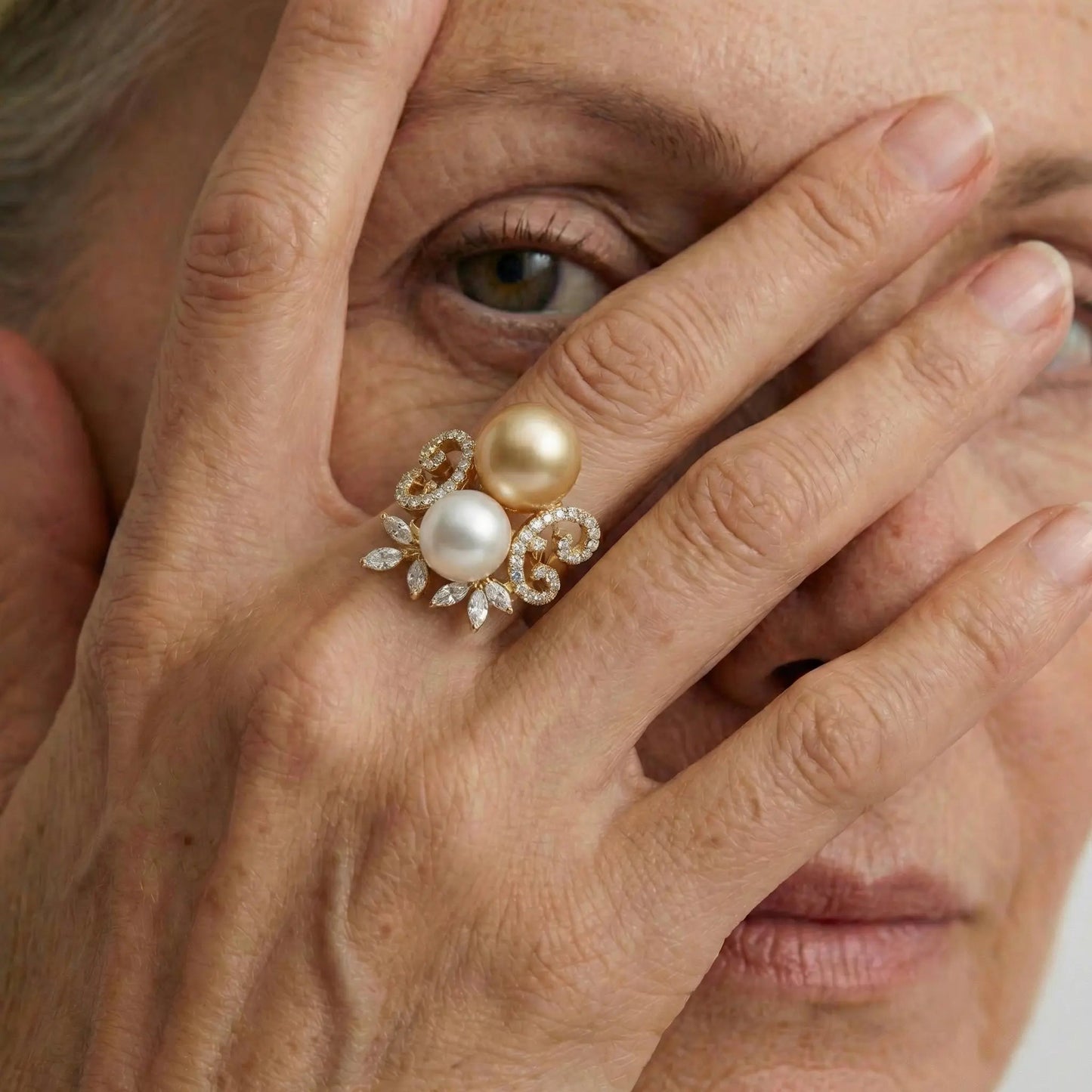 Champagne Gala Pearl Ring - Voisson