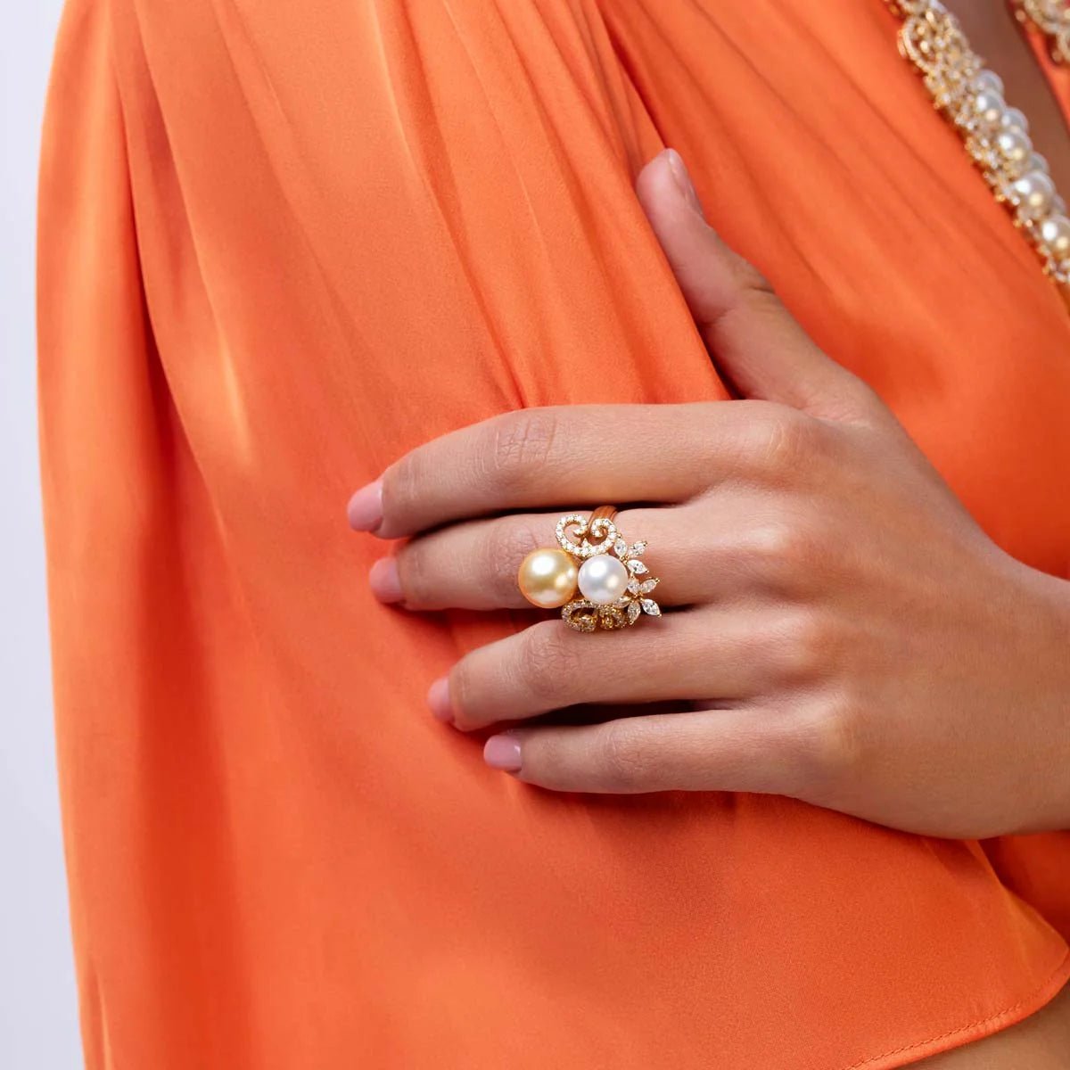 Champagne Gala Pearl Ring - Voisson