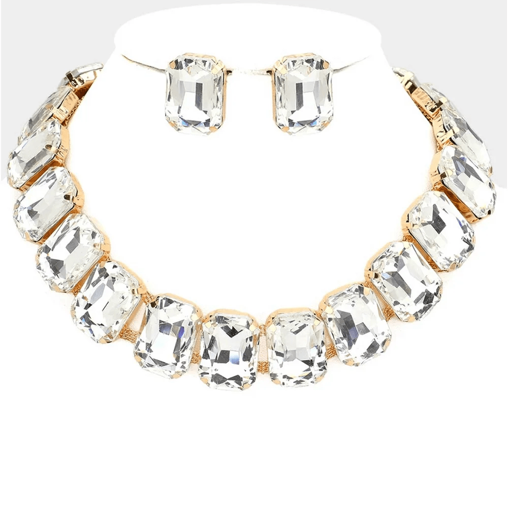 Chunky Rhinestone Square Set - Voisson