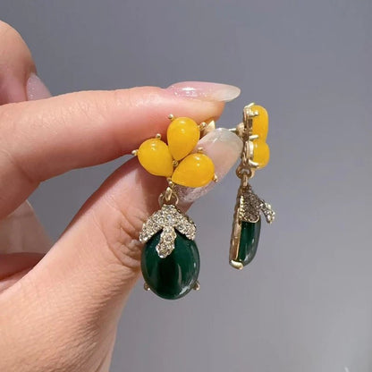 Citrine Bloom Drop Earrings - Voisson