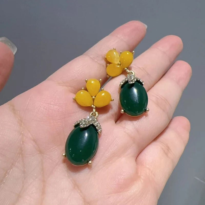 Citrine Bloom Drop Earrings - Voisson