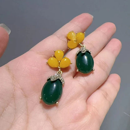 Citrine Bloom Drop Earrings - Voisson