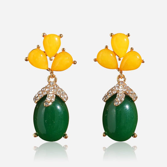 Citrine Bloom Drop Earrings - Voisson