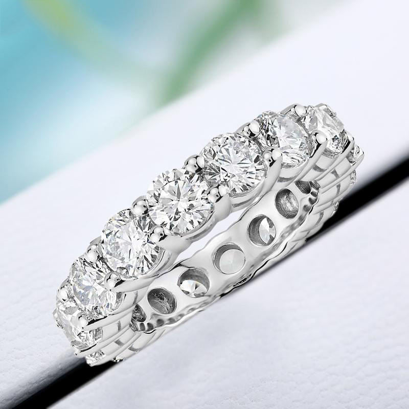 Coralia 0.5Ct Moissanite 925 Sterling Silver Eternity Band Ring - Voisson