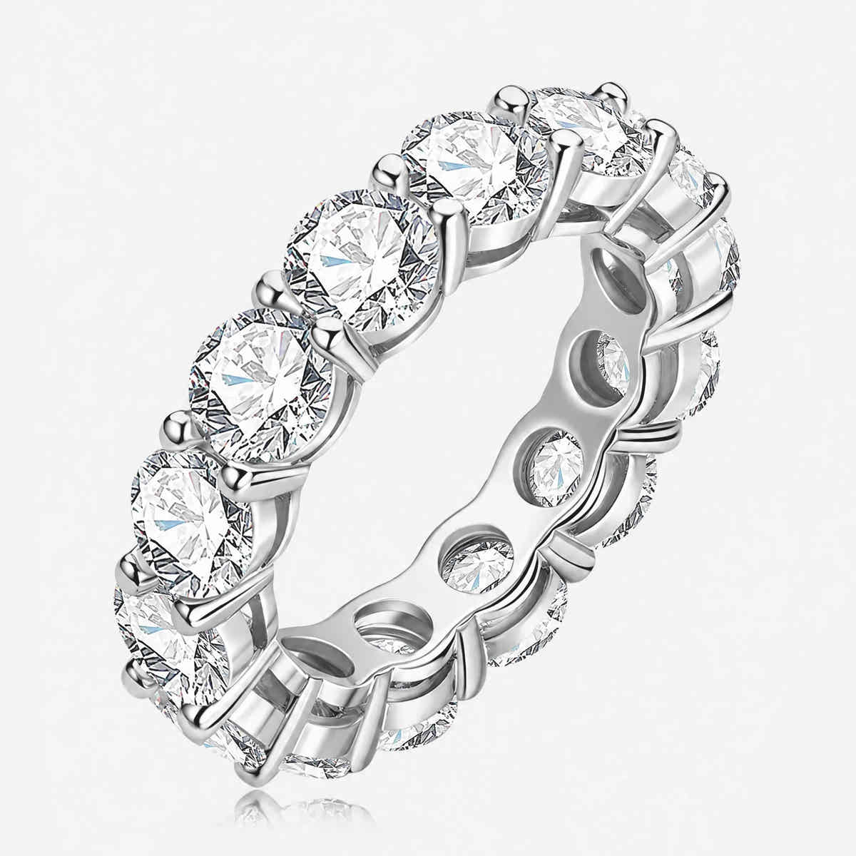 Coralia 0.5Ct Moissanite 925 Sterling Silver Eternity Band Ring - Voisson