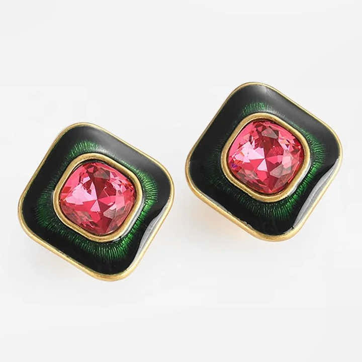 Crimson Noel Elegance Earrings - Voisson